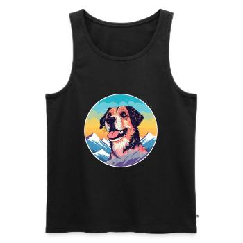 Sapsali Dog Breed Cartoon Kawaii Watercolor - Men's Premium Organic Tank Top - black - Front - Michal (187cm)