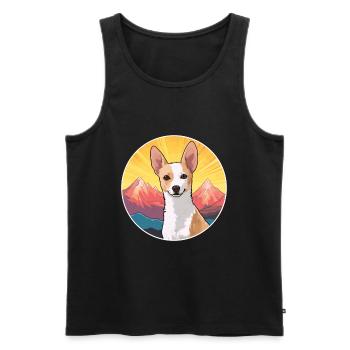 Portugiesische Podengo Pequeno Hunderasse Cartoon Kawai - Männer Premium Bio Tank Top - Schwarz - Vorne - Michal (187cm)