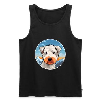 Pumi Hunderasse Karikatur Kawaii Aquarell - Männer Premium Bio Tank Top - Schwarz - Vorne - Michal (187cm)