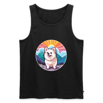 Pommern Deutscher Spitz Hunderasse Karikatur Kawaii W - Männer Premium Bio Tank Top - Schwarz - Vorne - AI Model Male 178 light (178cm)