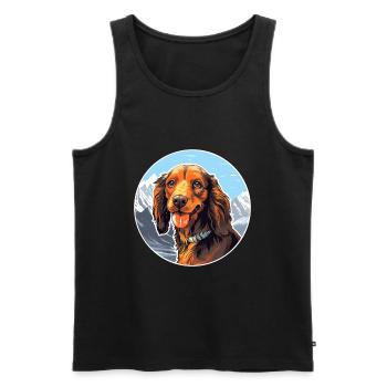 Segugio Italiano race de chien dessin animé Kawaii Watercol - Débardeur bio Premium Homme - noir - Devant - AI Model Male 178 light (178cm)