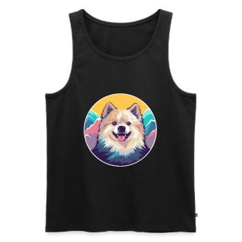 Spitz Hunderasse Cartoon Kawaii Aquarell - Männer Premium Bio Tank Top - Schwarz - Vorne - Michal (187cm)