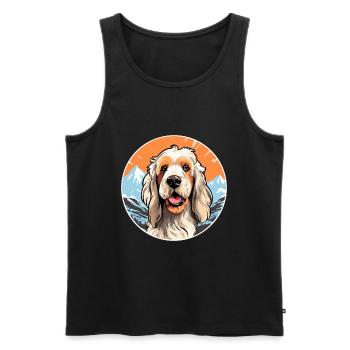 Spinoni Italiani Dog Breed Cartoon Kawaii Watercol - Men's Premium Organic Tank Top - black - Front - Michal (187cm)