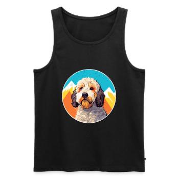 Spanischer Wasserhund Rasse Cartoon Kawaii Aquarell - Männer Premium Bio Tank Top - Schwarz - Vorne - Michal (187cm)
