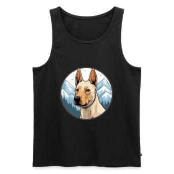 Thai Ridgeback chien race Cartoon Kawaii aquarelle - Débardeur bio Premium Homme - noir - Devant - Michal (187cm)