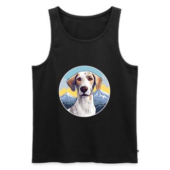 Sloughi Hunderasse Cartoon Kawaii Aquarell - Männer Premium Bio Tank Top - Schwarz - Vorne - AI Model Male 178 light (178cm)