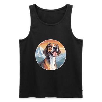 Smaland chien chien race dessin animé Kawaii aquarelle - Débardeur bio Premium Homme - noir - Devant - AI Model Male 178 light (178cm)