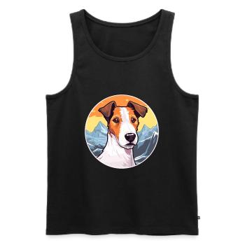 Glatter Foxterrier Hunderasse Cartoon Kawaii Waterc - Männer Premium Bio Tank Top - Schwarz - Vorne - AI Model Male 178 light (178cm)