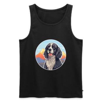 Spaniel Dog Breed Cartoon Kawaii Watercolor - Men's Premium Organic Tank Top - black - Front - Michal (187cm)