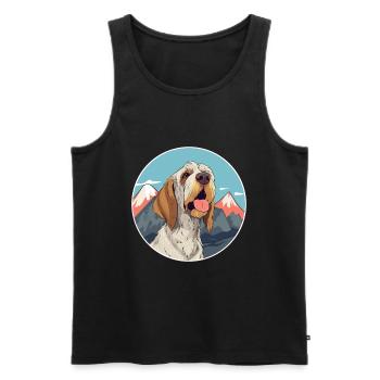 Spinone Italiano Dog Breed Cartoon Kawaii Watercol - Men's Premium Organic Tank Top - black - Front - Michal (187cm)