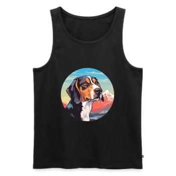 Chien tricolore sibérien race de chien Cartoon Kawaii W - Débardeur bio Premium Homme - noir - Devant - Michal (187cm)