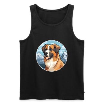 Schäferhund Rasse Karikatur Kawaii Aquarell - Männer Premium Bio Tank Top - Schwarz - Vorne - Michal (187cm)