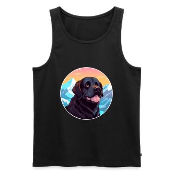 Seskar phoque chien race dessin animé Kawaii aquarelle - Débardeur bio Premium Homme - noir - Devant - Michal (187cm)