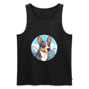 St Miguel Cattle Dog Rasse Cartoon Kawaii Watercol - Männer Premium Bio Tank Top - Schwarz - Vorne - Michal (187cm)