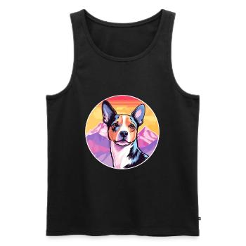 Teddy Roosevelt Terrier Dog Breed Cartoon Kawaii W - Men's Premium Organic Tank Top - black - Front - AI Model Male 178 light (178cm)