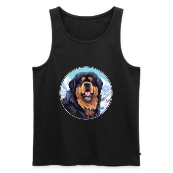 Tibetischer Mastiff Hunderasse Cartoon Kawaii Watercolo - Männer Premium Bio Tank Top - Schwarz - Vorne - Michal (187cm)