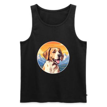 Tosa Hunderasse Karikatur Kawaii Aquarell - Männer Premium Bio Tank Top - Schwarz - Vorne - Michal (187cm)