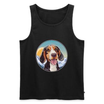 Vanjari Hound Dog Breed Cartoon Kawaii Watercolor - Men's Premium Organic Tank Top - black - Front - Michal (187cm)