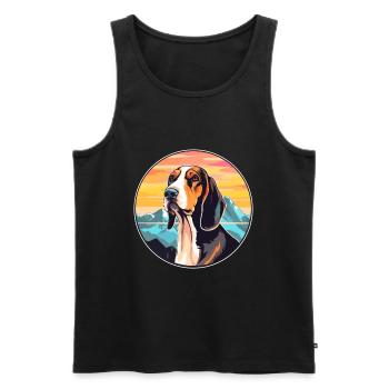 Treeing Walker Coonhound chien race Cartoon Kawaii - Débardeur bio Premium Homme - noir - Devant - Michal (187cm)