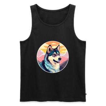 Westsibirische Laika-Hunderasse Karikatur Kawaii-Wasser - Männer Premium Bio Tank Top - Schwarz - Vorne - Michal (187cm)