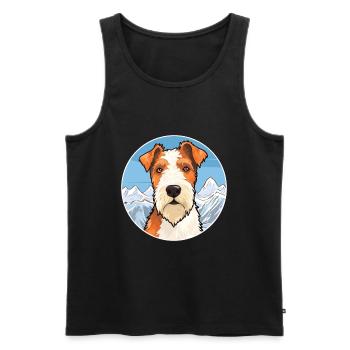 Draht Foxterrier Hunderasse Karikatur Kawaii Watercol - Männer Premium Bio Tank Top - Schwarz - Vorne - AI Model Male 178 light (178cm)