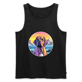 Alpine Mastiff Dog Breed Cartoon Kawaii Watercolor - Men's Premium Organic Tank Top - black - Front - Michal (187cm)