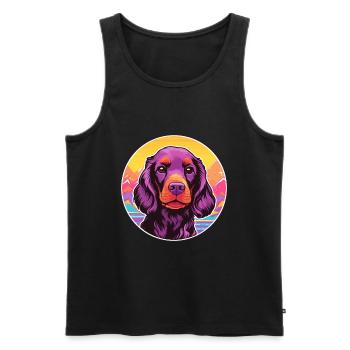 American Water Spaniel Hunderasse Cartoon Kawaii Wa - Männer Premium Bio Tank Top - Schwarz - Vorne - Michal (187cm)