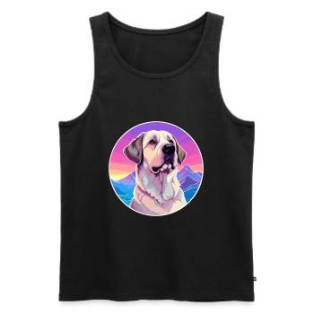 Berger anatolien chien race dessin animé kawaii waterc - Débardeur bio Premium Homme - noir - Devant - Michal (187cm)