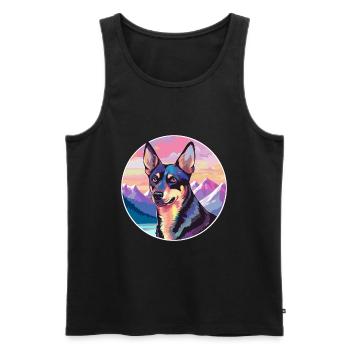 Australian Kelpie Dog Breed Cartoon Kawaii Waterco - Men's Premium Organic Tank Top - black - Front - AI Model Male 178 light (178cm)