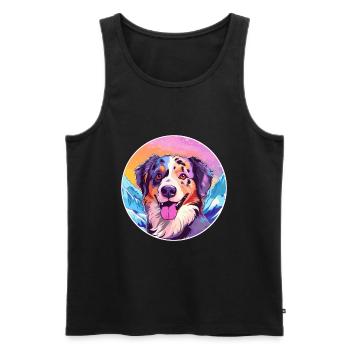 Alano Español Hunderasse Cartoon Kawaii Aquarell - Männer Premium Bio Tank Top - Schwarz - Vorne - AI Model Male 178 light (178cm)