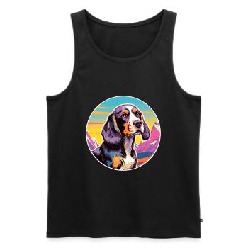 Ariege Pointer Dog Breed Cartoon Kawaii Watercolor - Men's Premium Organic Tank Top - black - Front - Michal (187cm)