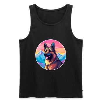 Berger Belge Malinois Chien Race Cartoon Kawaii - Débardeur bio Premium Homme - noir - Devant - Michal (187cm)
