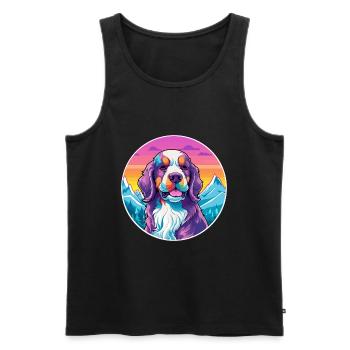 Billy Dog Breed Cartoon Kawaii aquarelle - Débardeur bio Premium Homme - noir - Devant - Michal (187cm)