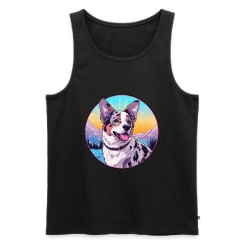 Australian Stumpy Tail Cattle Dog Breed Cartoon Ka - Men's Premium Organic Tank Top - black - Front - AI Model Male 178 light (178cm)
