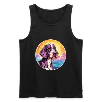 Auvergne Pointer Dog Breed Cartoon Kawaii Watercol - Men's Premium Organic Tank Top - black - Front - Michal (187cm)