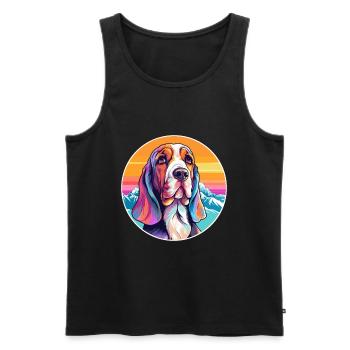 Basset Artesien Normand Dog Breed Cartoon Kawaii W - Men's Premium Organic Tank Top - black - Front - Michal (187cm)