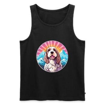 Basset Griffon Vendeen Petit Dog Rasse Cartoon Kaw - Männer Premium Bio Tank Top - Schwarz - Vorne - AI Model Male 178 light (178cm)