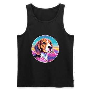 Beagle Kleiner Dufthund Hund Rasse Cartoon Kawaii - Männer Premium Bio Tank Top - Schwarz - Vorne - Michal (187cm)