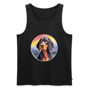 Noir et Tan Coonhound chien race Cartoon Kawaii W - Débardeur bio Premium Homme - noir - Devant - Michal (187cm)