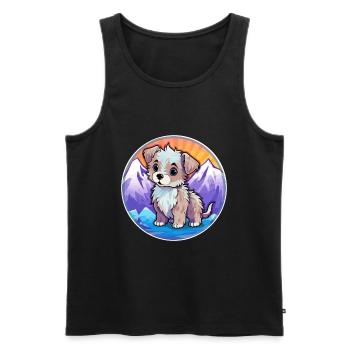 Bleu de Gascogne Petit Dog Rasse Cartoon Kawaii Wa - Männer Premium Bio Tank Top - Schwarz - Vorne - Michal (187cm)