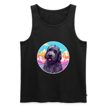 Terrier Russe Noir Race De Chien Cartoon Kawaii Wat - Débardeur bio Premium Homme - noir - Devant - Michal (187cm)