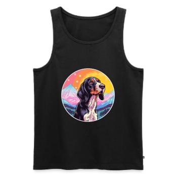 Bluetick Coonhound chien race dessin animé kawaii waterc - Débardeur bio Premium Homme - noir - Devant - Michal (187cm)