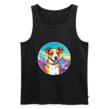 Terrier brésilien race de chien dessin animé kawaii Waterco - Débardeur bio Premium Homme - noir - Devant - Michal (187cm)