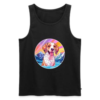 Braque Du Bourbonnais Race De Chien Cartoon Kawaii Wat - Débardeur bio Premium Homme - noir - Devant - Michal (187cm)