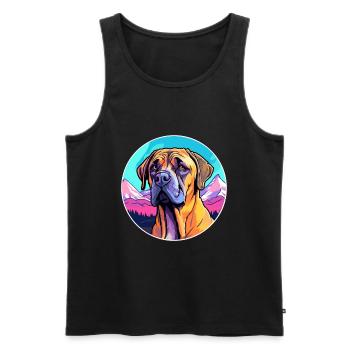 Boerboel Dog Breed Cartoon Kawaii Watercolor - Men's Premium Organic Tank Top - black - Front - Michal (187cm)