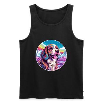 Drever Hunderasse Karikatur Kawaii Aquarell - Männer Premium Bio Tank Top - Schwarz - Vorne - Michal (187cm)