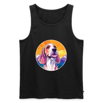 French White And Orange Hound Dog Breed Cartoon Ka - Men's Premium Organic Tank Top - black - Front - Michal (187cm)