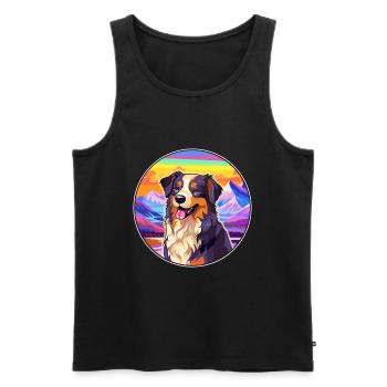 Bucovine Chien de berger race Cartoon Kawaii Waterco - Débardeur bio Premium Homme - noir - Devant - Michal (187cm)