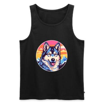 Czechoslovak Wolfdog Dog Breed Cartoon Kawaii Wate - Men's Premium Organic Tank Top - black - Front - AI Model Male 178 light (178cm)