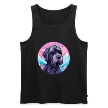 Giant Schnauzer Dog Breed Cartoon Kawaii Watercolo - Men's Premium Organic Tank Top - black - Front - Michal (187cm)